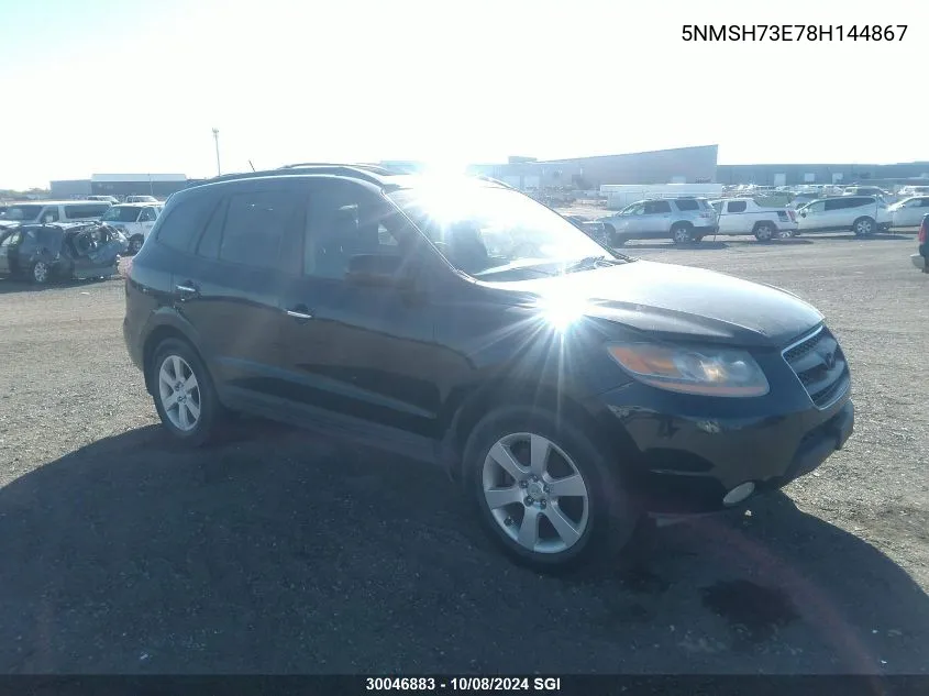 2008 Hyundai Santa Fe Se/Limited VIN: 5NMSH73E78H144867 Lot: 30046883