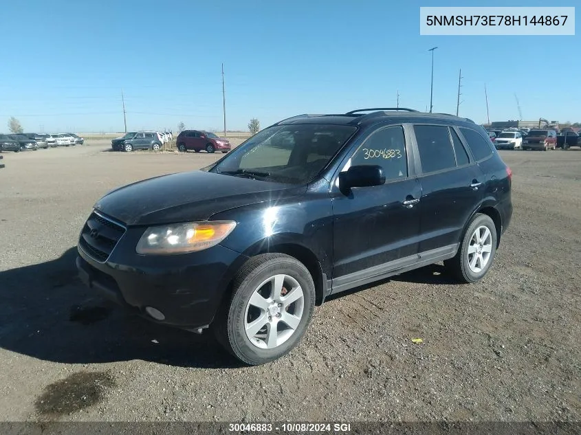 2008 Hyundai Santa Fe Se/Limited VIN: 5NMSH73E78H144867 Lot: 30046883