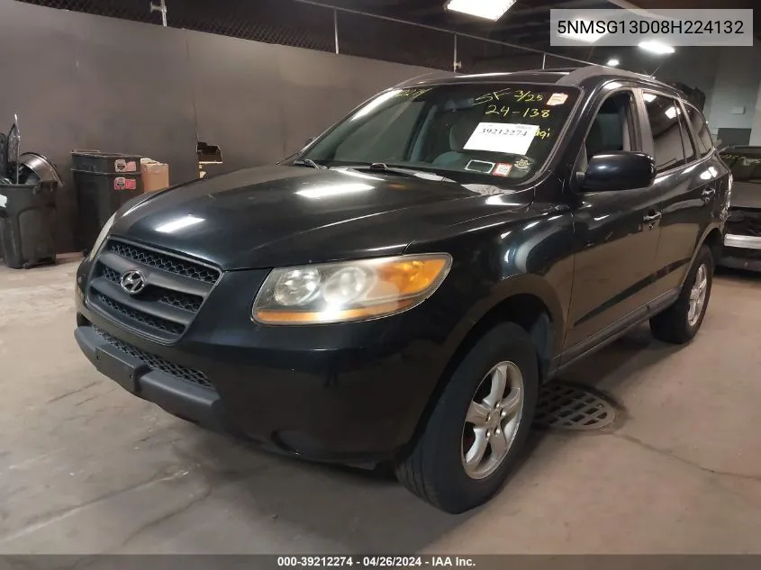 5NMSG13D08H224132 2008 Hyundai Santa Fe Gls