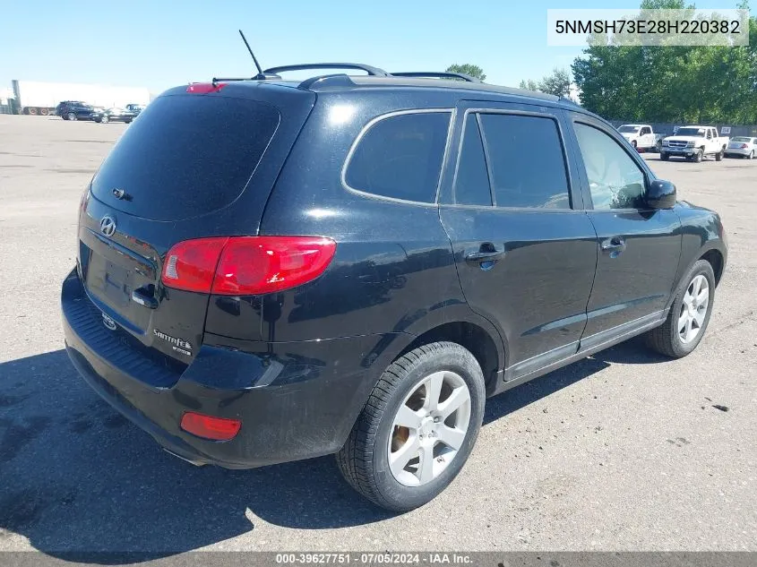 2008 Hyundai Santa Fe Limited/Se VIN: 5NMSH73E28H220382 Lot: 39627751