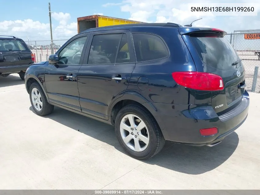 5NMSH13E68H199260 2008 Hyundai Santa Fe Limited/Se