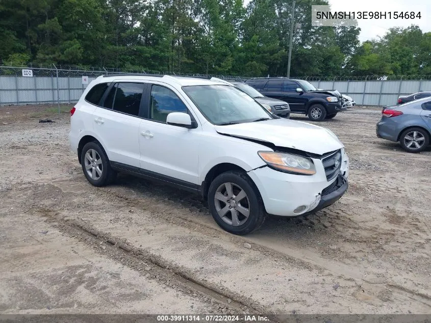 2008 Hyundai Santa Fe Limited/Se VIN: 5NMSH13E98H154684 Lot: 39911314