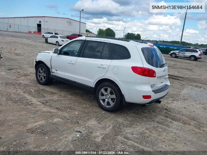 2008 Hyundai Santa Fe Limited/Se VIN: 5NMSH13E98H154684 Lot: 39911314