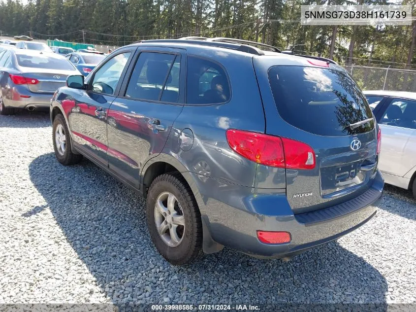 2008 Hyundai Santa Fe Gls VIN: 5NMSG73D38H161739 Lot: 39988585