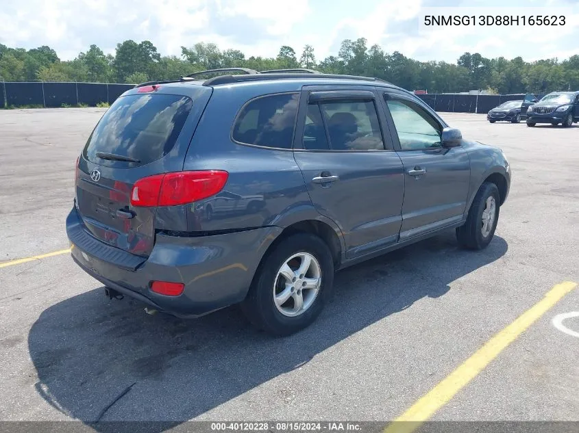 2008 Hyundai Santa Fe Gls VIN: 5NMSG13D88H165623 Lot: 40120228