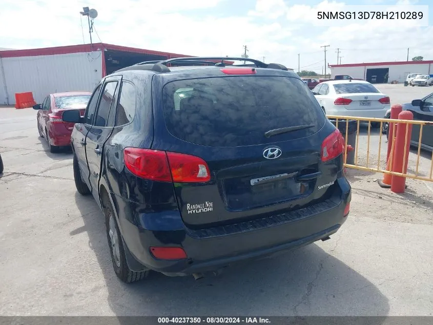 5NMSG13D78H210289 2008 Hyundai Santa Fe Gls