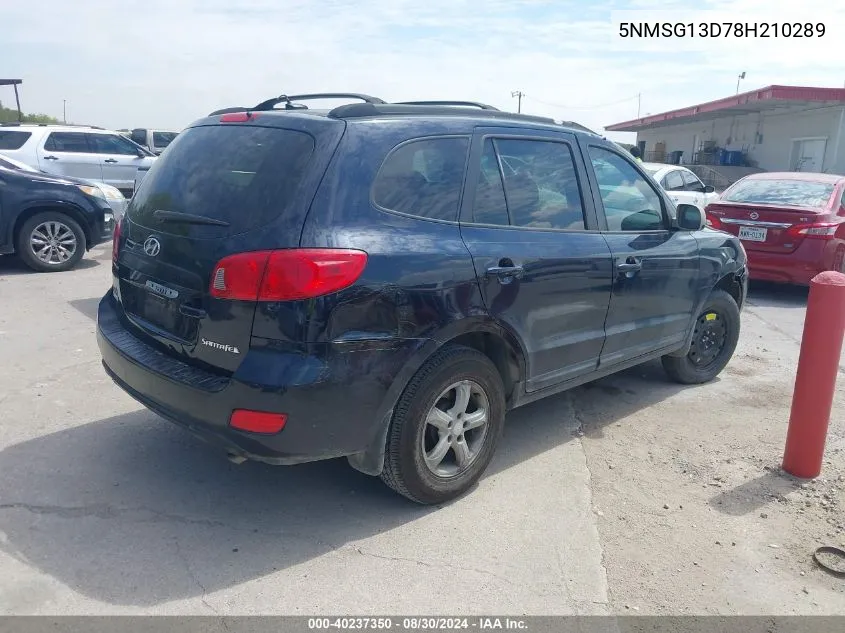 2008 Hyundai Santa Fe Gls VIN: 5NMSG13D78H210289 Lot: 40237350