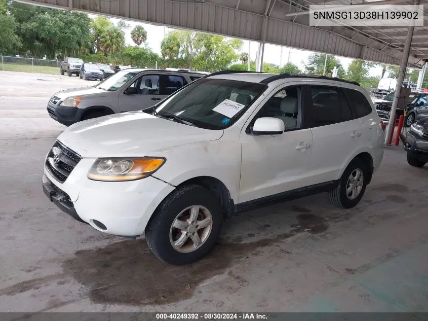 5NMSG13D38H139902 2008 Hyundai Santa Fe Gls