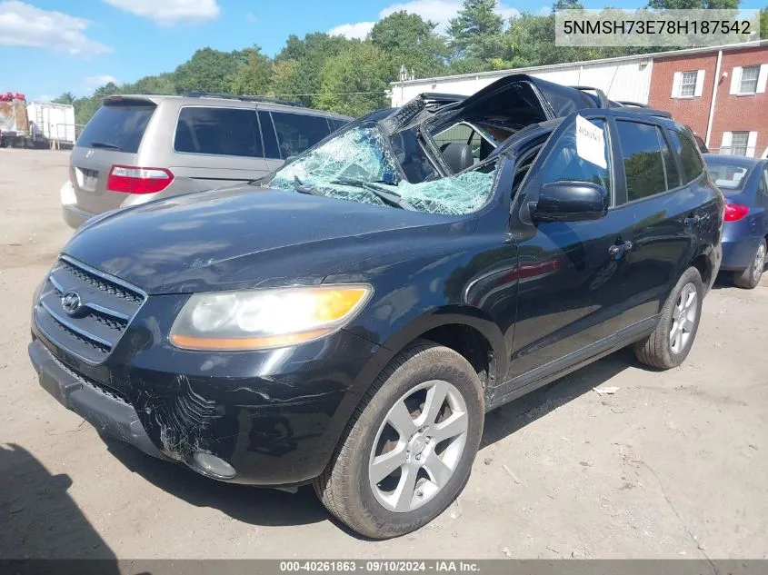 2008 Hyundai Santa Fe Limited/Se VIN: 5NMSH73E78H187542 Lot: 40261863