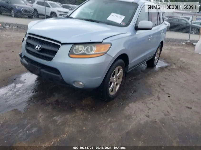 2008 Hyundai Santa Fe Limited/Se VIN: 5NMSH13E38H156091 Lot: 40354724