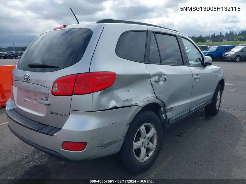 2008 Hyundai Santa Fe Gls VIN: 5NMSG13D08H132115 Lot: 40357661