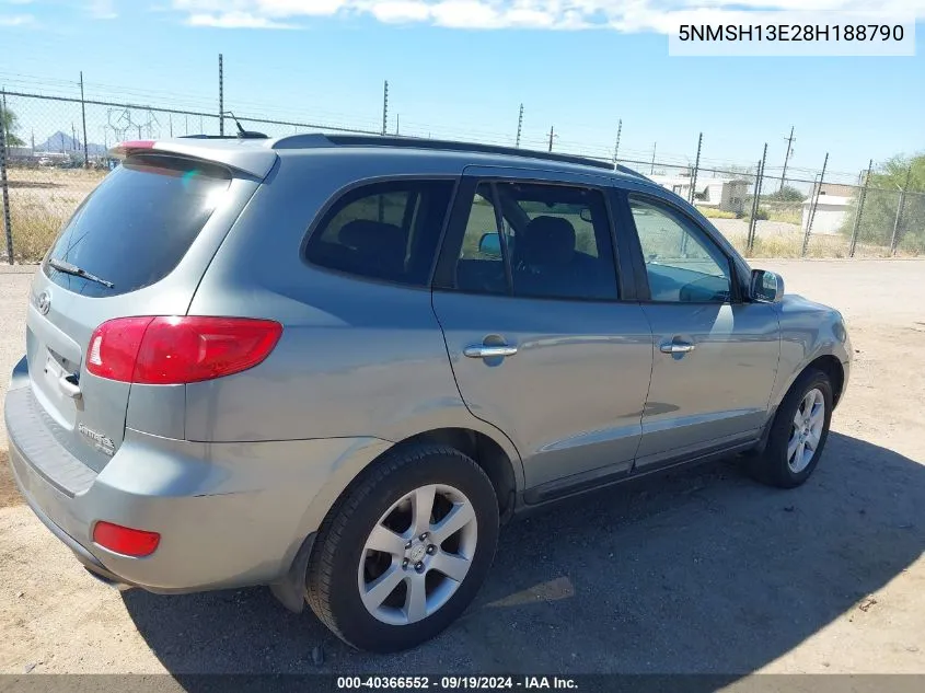 5NMSH13E28H188790 2008 Hyundai Santa Fe Limited/Se