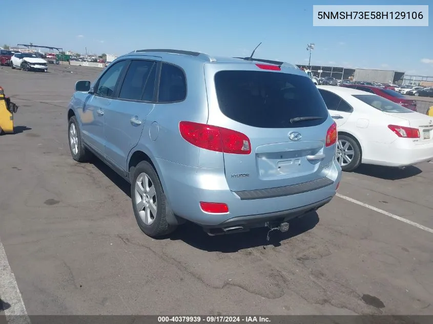 5NMSH73E58H129106 2008 Hyundai Santa Fe Limited/Se