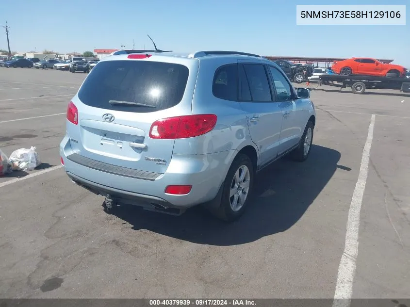 2008 Hyundai Santa Fe Limited/Se VIN: 5NMSH73E58H129106 Lot: 40379939