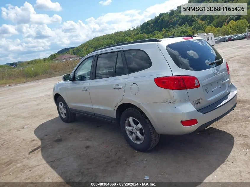 2008 Hyundai Santa Fe Gls VIN: 5NMSG13D68H165426 Lot: 40384669