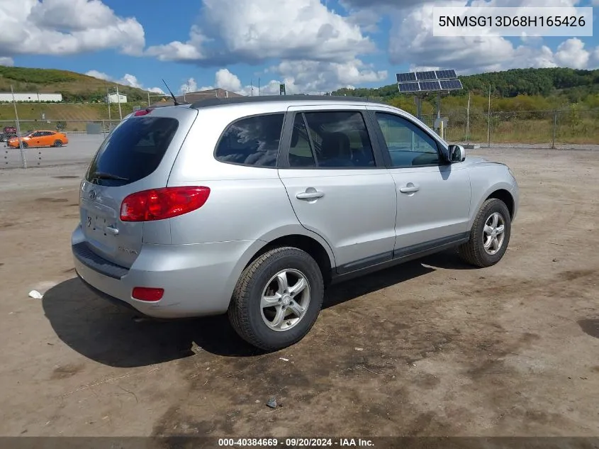 2008 Hyundai Santa Fe Gls VIN: 5NMSG13D68H165426 Lot: 40384669