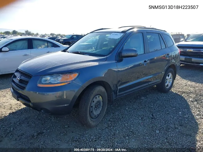 2008 Hyundai Santa Fe Gls VIN: 5NMSG13D18H223507 Lot: 40388175