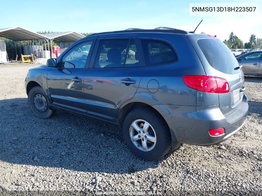 2008 Hyundai Santa Fe Gls VIN: 5NMSG13D18H223507 Lot: 40388175