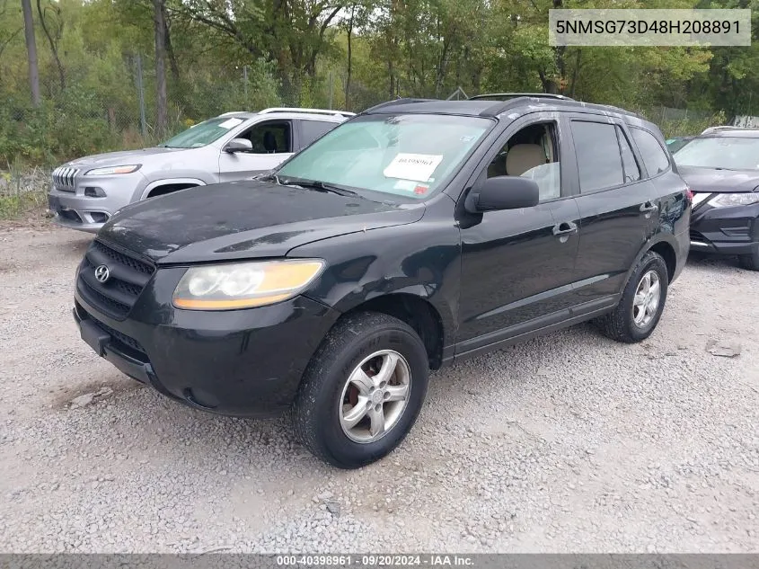 5NMSG73D48H208891 2008 Hyundai Santa Fe Gls