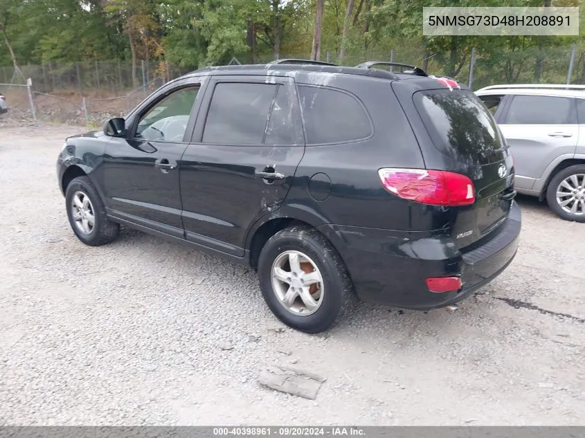 2008 Hyundai Santa Fe Gls VIN: 5NMSG73D48H208891 Lot: 40398961