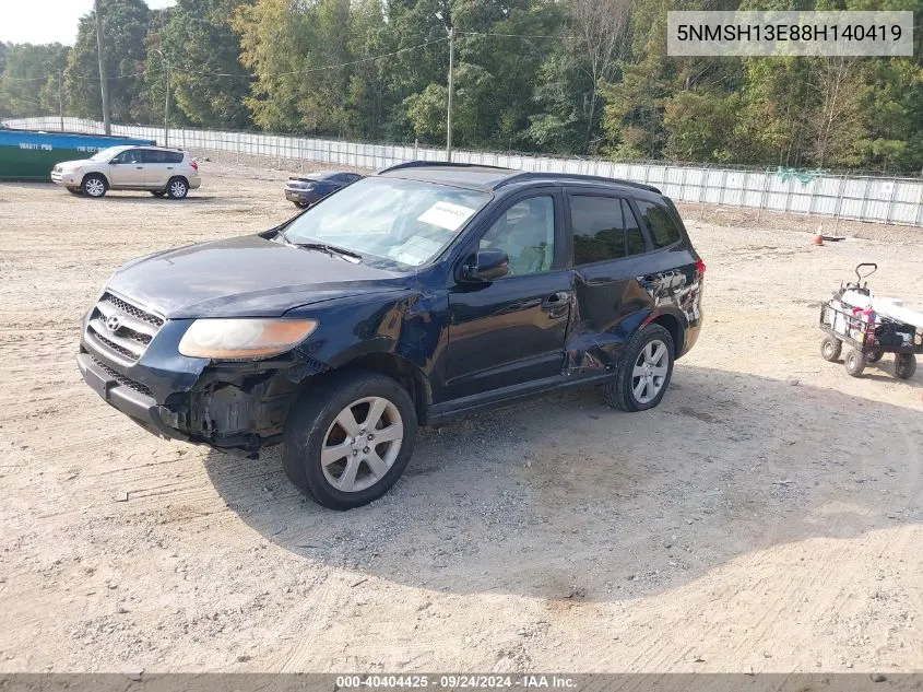 2008 Hyundai Santa Fe Limited/Se VIN: 5NMSH13E88H140419 Lot: 40404425