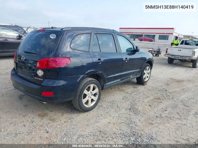 5NMSH13E88H140419 2008 Hyundai Santa Fe Limited/Se