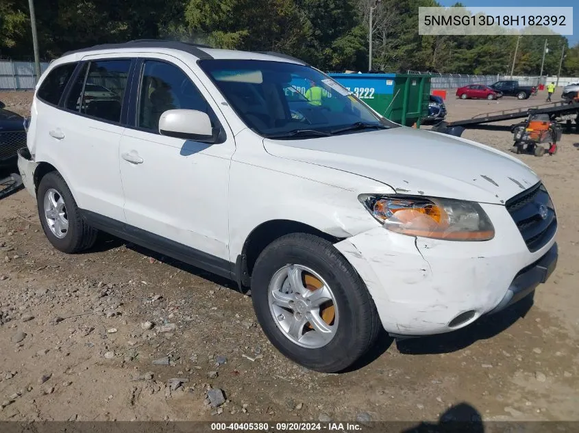 2008 Hyundai Santa Fe Gls VIN: 5NMSG13D18H182392 Lot: 40405380