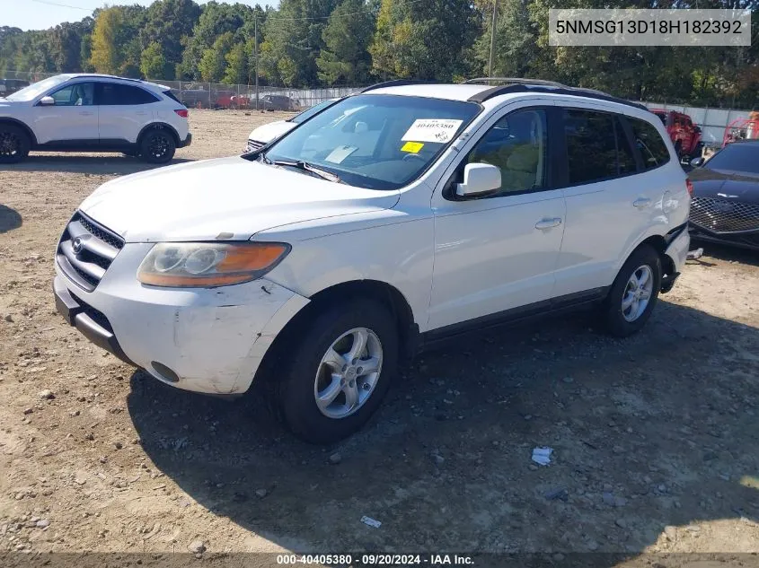 2008 Hyundai Santa Fe Gls VIN: 5NMSG13D18H182392 Lot: 40405380