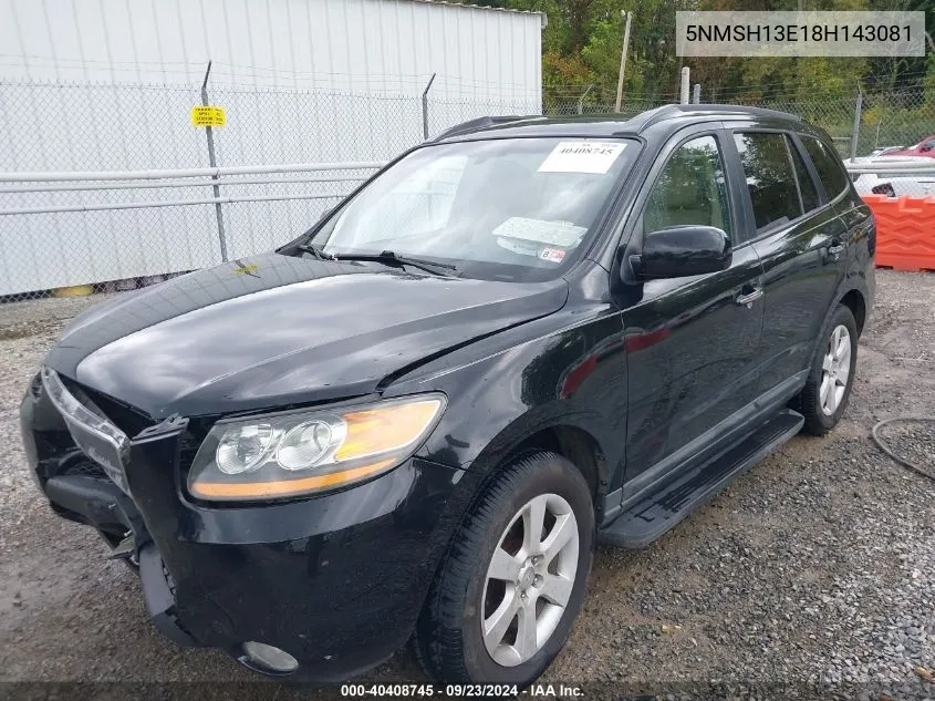 5NMSH13E18H143081 2008 Hyundai Santa Fe Se/Limited