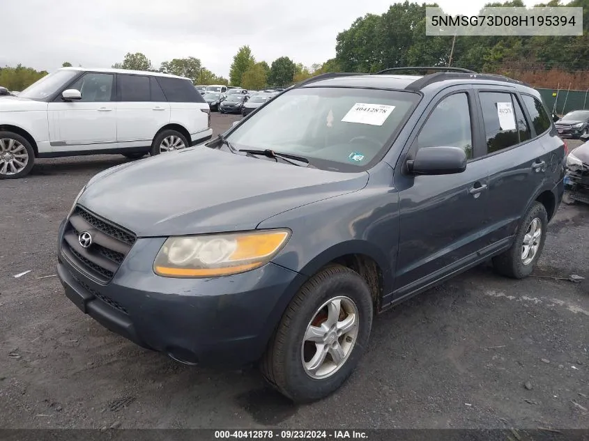 2008 Hyundai Santa Fe Gls VIN: 5NMSG73D08H195394 Lot: 40412878