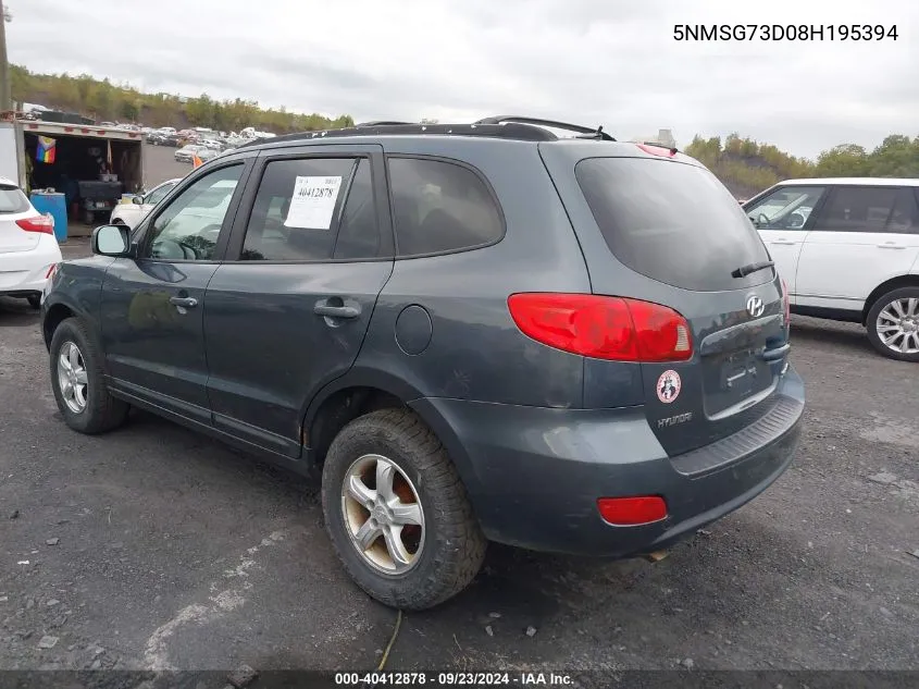 5NMSG73D08H195394 2008 Hyundai Santa Fe Gls