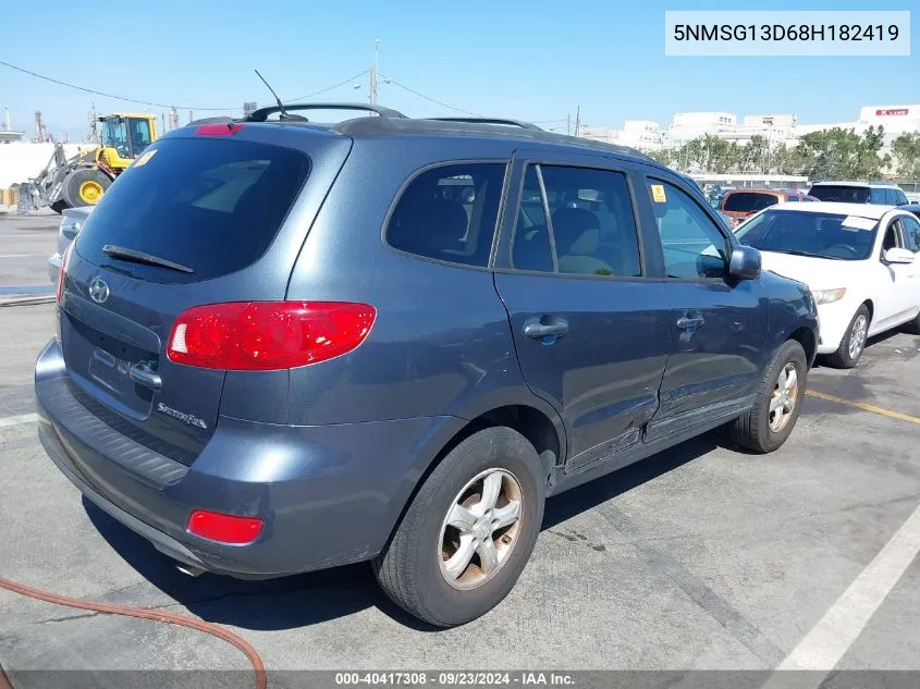 2008 Hyundai Santa Fe Gls VIN: 5NMSG13D68H182419 Lot: 40417308