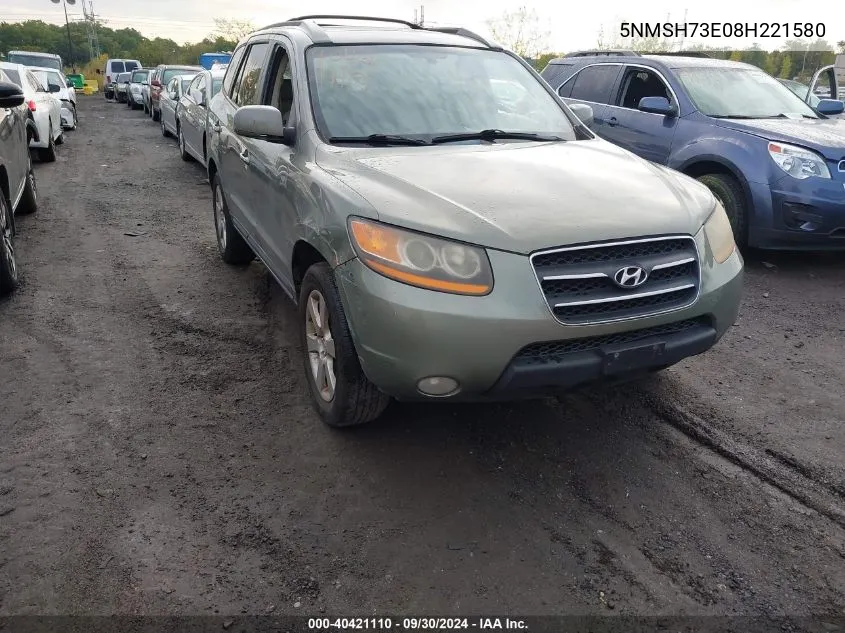 5NMSH73E08H221580 2008 Hyundai Santa Fe Limited/Se