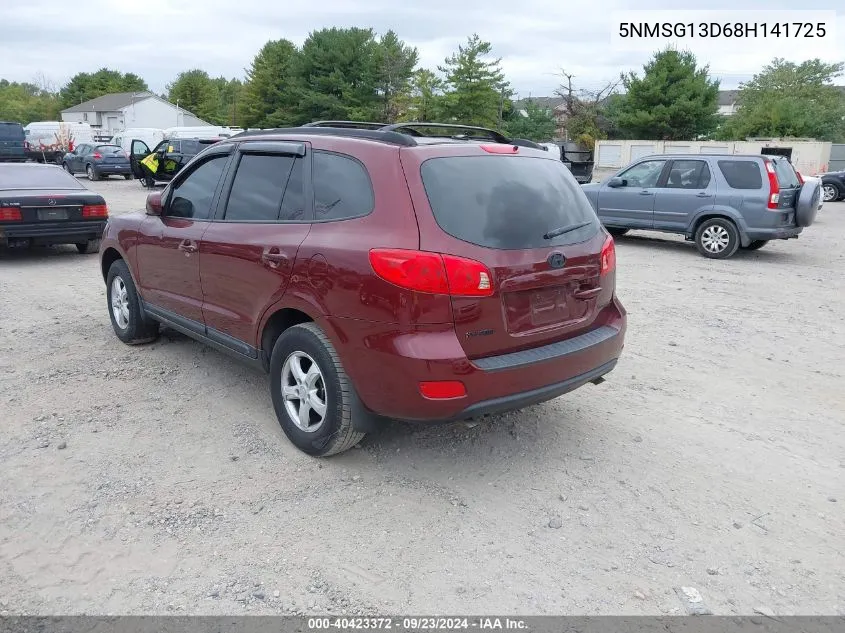 2008 Hyundai Santa Fe Gls VIN: 5NMSG13D68H141725 Lot: 40423372