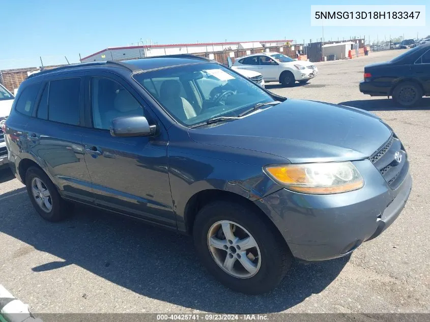 2008 Hyundai Santa Fe Gls VIN: 5NMSG13D18H183347 Lot: 40425741