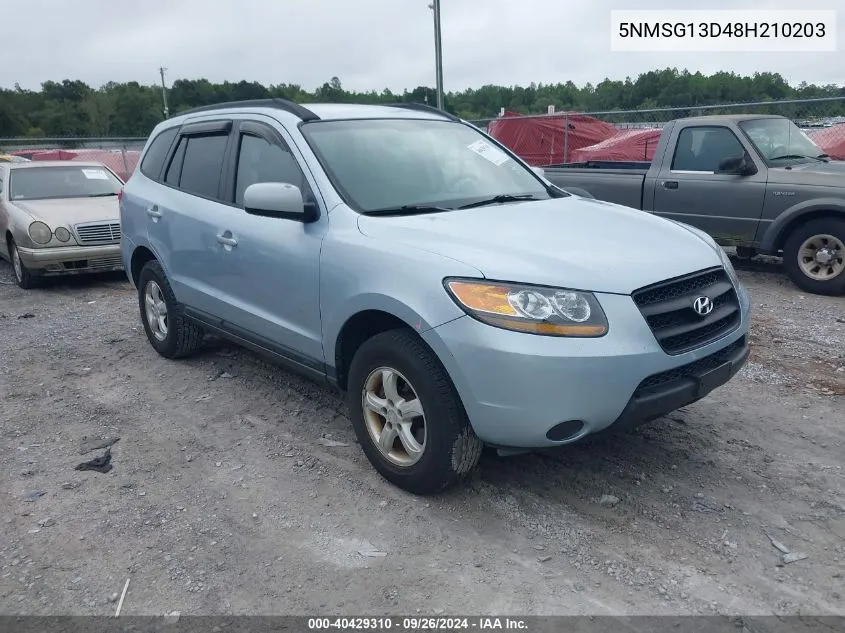 2008 Hyundai Santa Fe Gls VIN: 5NMSG13D48H210203 Lot: 40429310