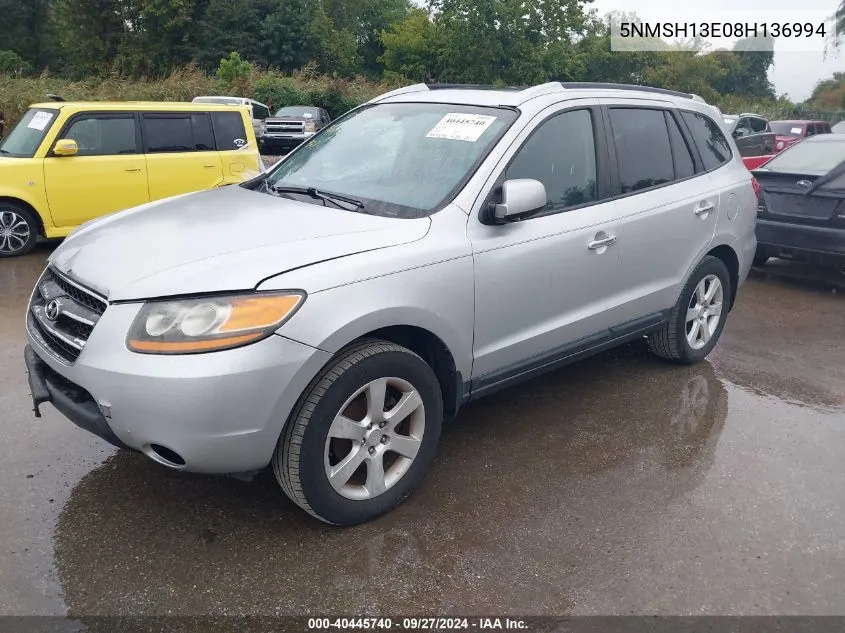 5NMSH13E08H136994 2008 Hyundai Santa Fe Limited/Se