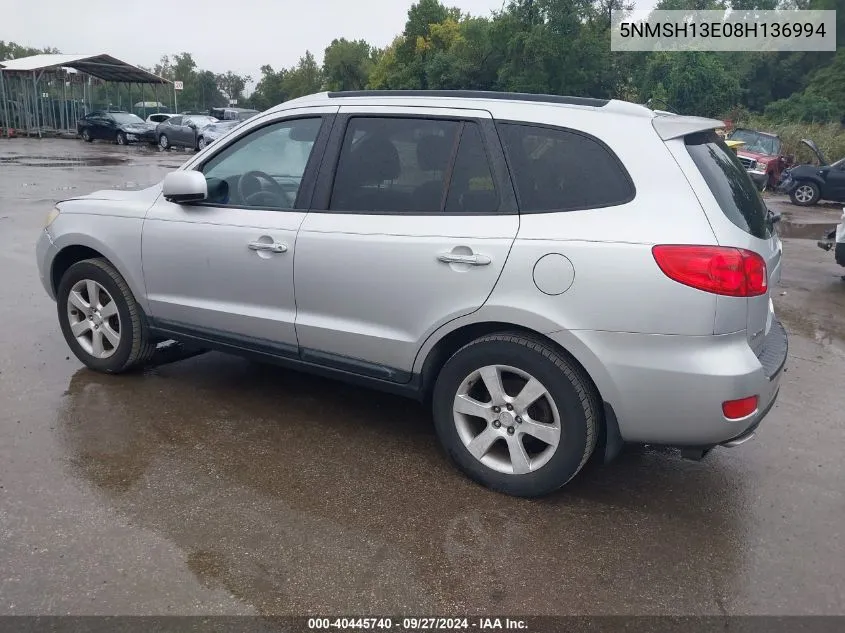 2008 Hyundai Santa Fe Limited/Se VIN: 5NMSH13E08H136994 Lot: 40445740