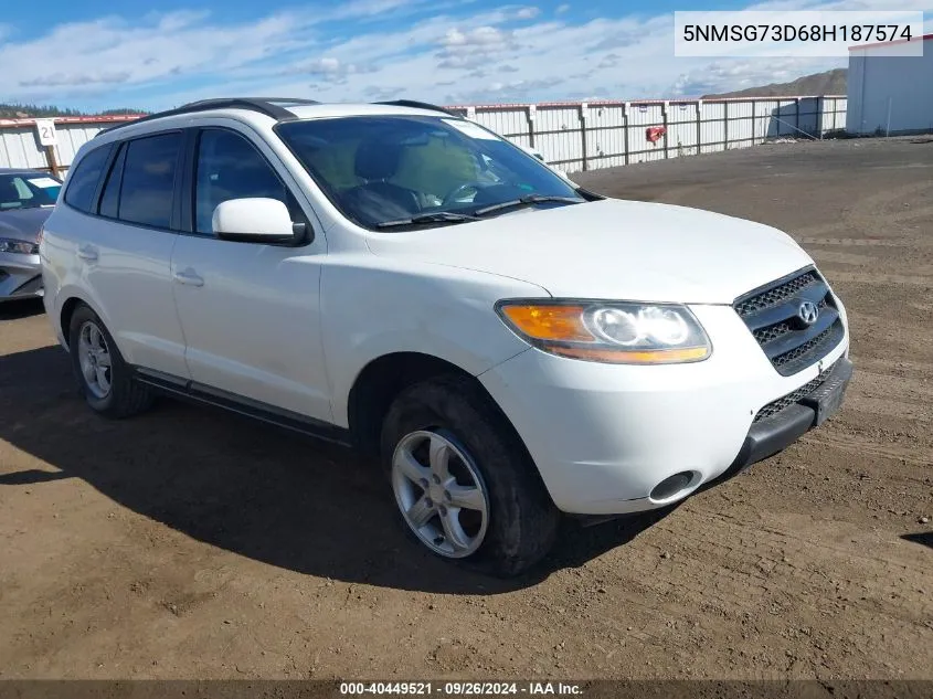 2008 Hyundai Santa Fe Gls VIN: 5NMSG73D68H187574 Lot: 40449521