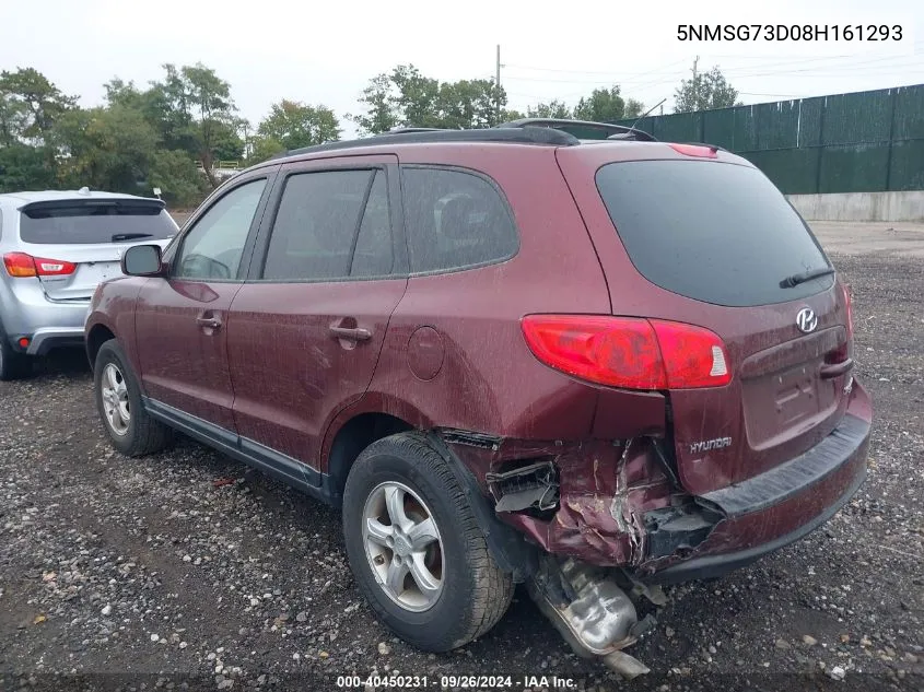 2008 Hyundai Santa Fe Gls VIN: 5NMSG73D08H161293 Lot: 40450231