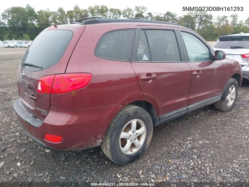 2008 Hyundai Santa Fe Gls VIN: 5NMSG73D08H161293 Lot: 40450231