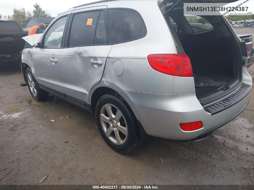 5NMSH13E38H224387 2008 Hyundai Santa Fe Limited/Se