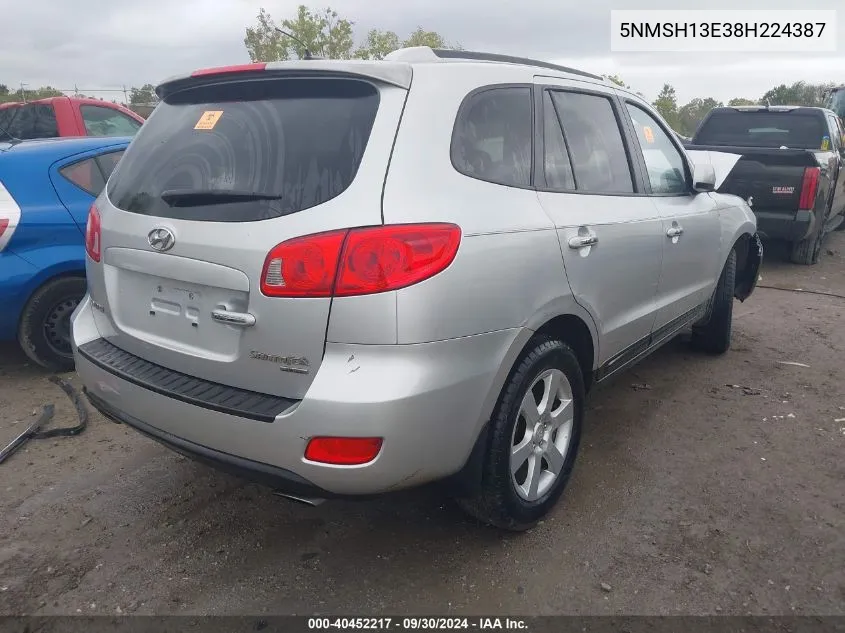 5NMSH13E38H224387 2008 Hyundai Santa Fe Limited/Se