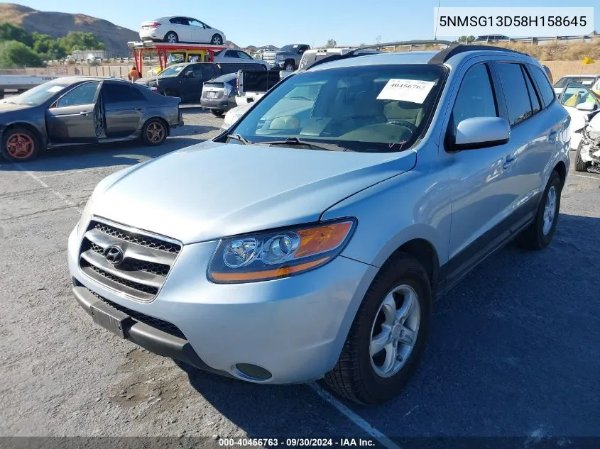 5NMSG13D58H158645 2008 Hyundai Santa Fe Gls