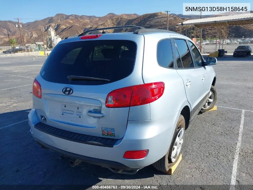 5NMSG13D58H158645 2008 Hyundai Santa Fe Gls