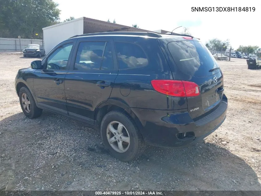 5NMSG13DX8H184819 2008 Hyundai Santa Fe Gls