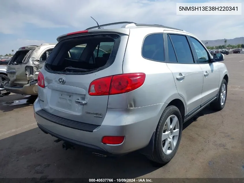 2008 Hyundai Santa Fe Limited/Se VIN: 5NMSH13E38H220341 Lot: 40537766