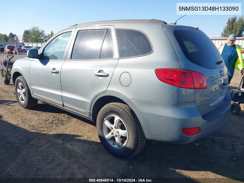 2008 Hyundai Santa Fe Gls VIN: 5NMSG13D48H133090 Lot: 40548514