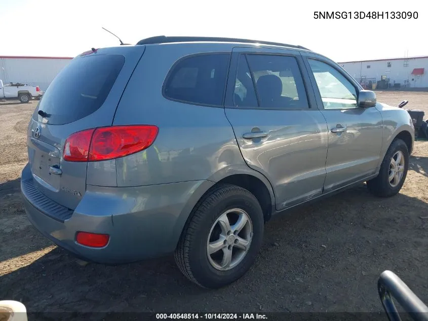 2008 Hyundai Santa Fe Gls VIN: 5NMSG13D48H133090 Lot: 40548514