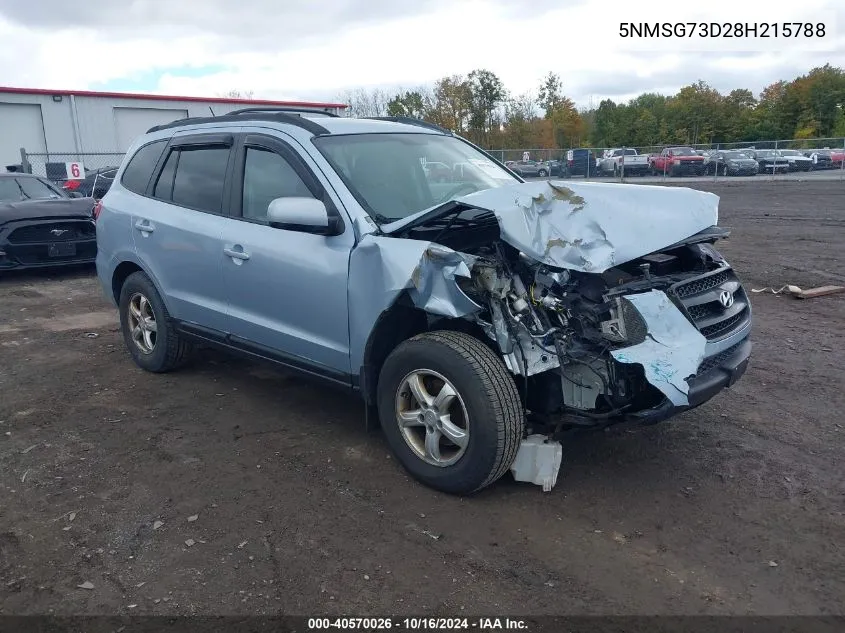 5NMSG73D28H215788 2008 Hyundai Santa Fe Gls